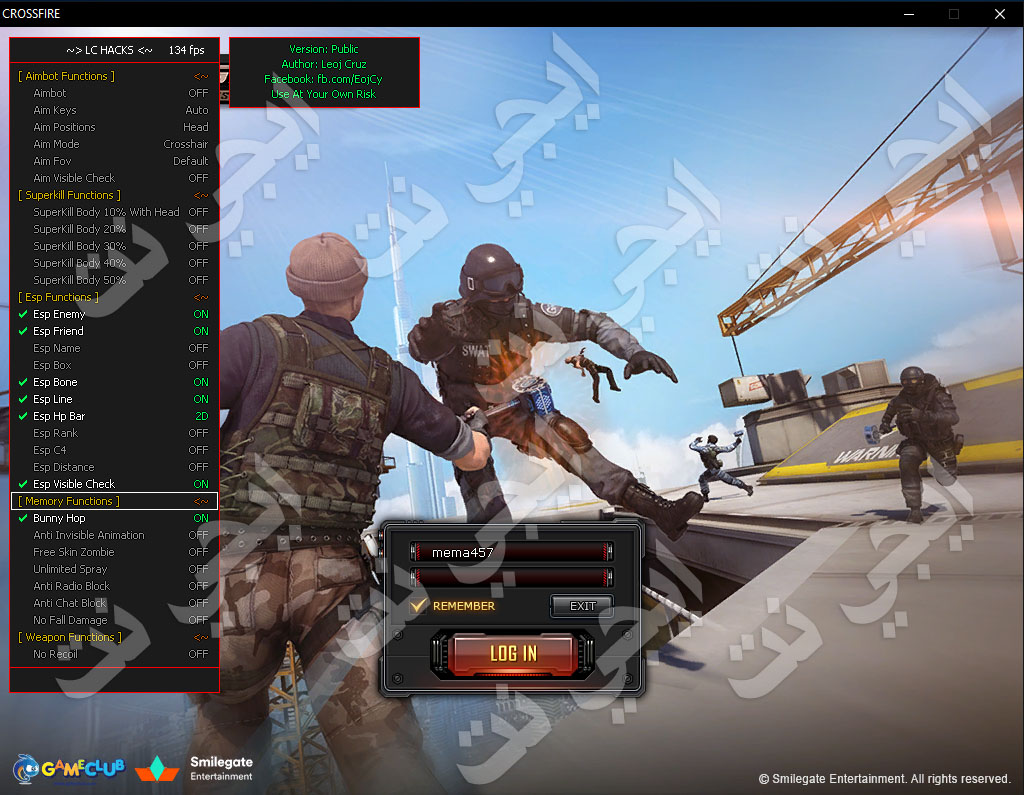 هاكات كروس فاير بتاريخ اليوم LC Loader + JLoader 2 هاكات كروس فاير تحميل هاك LC FULL Loade SKBODY WeaponHacks بتاريخ اليوم