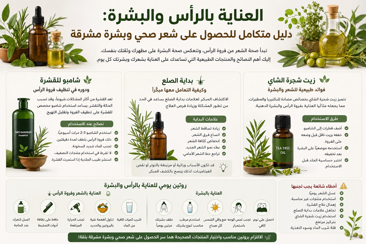 العناية بالرأس والبشرة: دليل متكامل للحصول على شعر صحي وبشرة مشرقة